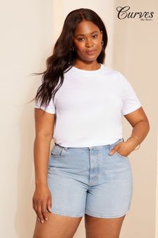 Curves Like These White Crew Neck T-Shirt