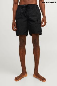 JACK & JONES Black Cargo Swim Shorts