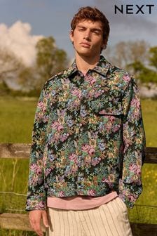 Multi EDIT Floral Embroidered Jacquard Shacket