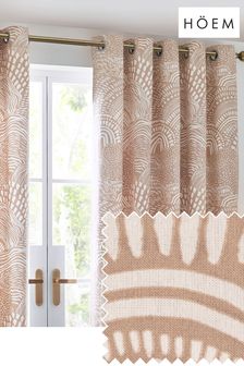 HÖEM Oat Nola Abstract Geometric Eyelet 100% Cotton Curtains