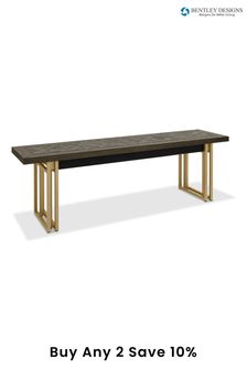 Bentley Designs Fumed Oak Brass Athena Dining Bench