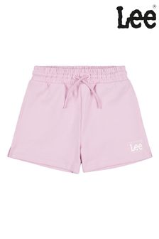 Lee Pink Girls Box Graphic Logo 100% Cotton Shorts