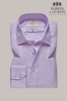 Hawes & Curtis Slim Purple 100% Cotton Non-Iron Dobby Shirt