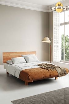 Get Laid Beds Cinnamon Tan Floating Space Saver Solid Wood Bed