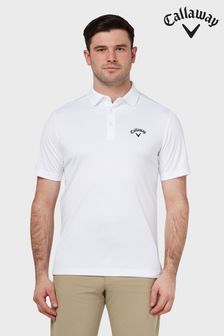 Callaway Apparel White Left Chest Logo Tournament Polo Shirt