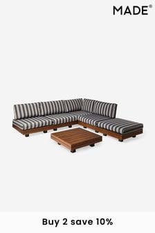 MADE.COM Stripe Avarna Garden Corner Lounge Set