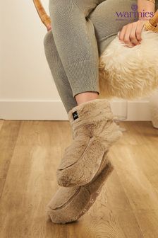 Warmies Natural Fully Heatable Luxury Slipper Boots