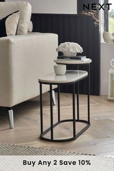 White White Marble Side Table