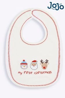 JoJo Maman Bébé Cream My First Christmas Bib