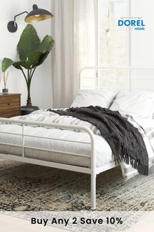 Dorel Home White Europe Millie Metal Bed