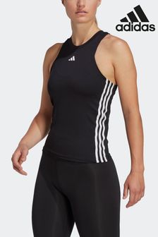 adidas Black Aeroready Train Essentials Regular 3-Stripes Tank Top