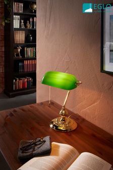 Eglo Green/Brass Banker 1 Light Glass Table Lamp