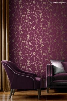 Graham & Brown Purple Meiying Wallpaper