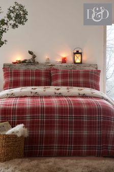 D&D Natural Derwent Check Duvet Cover and Pillowcase Set