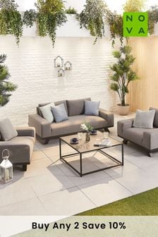 Nova Outdoor Living Grey 2 Seater Garden Fabric Sofa