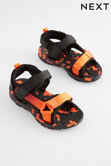 Orange Touch Fastening Strap Trekker Sandals