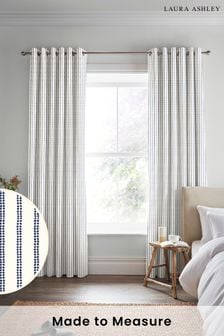French Navy Blue Candy Stripe Made To Measure Curtains