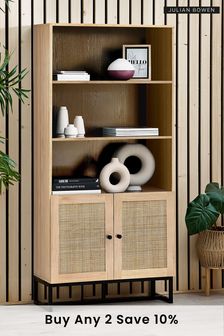 Julian Bowen Brown Padstow Rattan Tall Bookcase