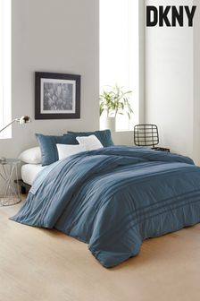 DKNY Blue Chenille Stripe Duvet Cover