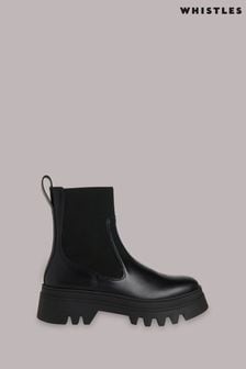 Whistles Black Chunky Hatton Chelsea Boots