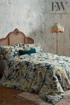 EW by Edinburgh Weavers Blue Morton Timeless Tribute Floral 200 Thread Count Duvet Cover And Pillowcase Set