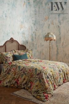 EW by Edinburgh Weavers Grey Morton Timeless Tribute Floral 200 Thread Count Duvet Cover And Pillowcase Set