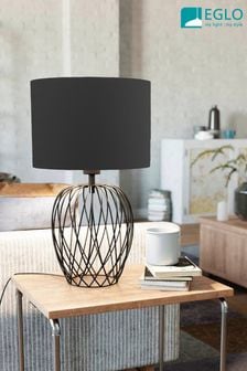 Eglo Black Nimlet Table Lamp Wire Base with Black Fabric Shade