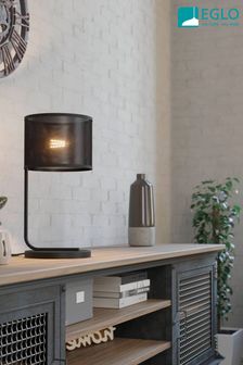 Eglo Black Manby Mesh Drum Table Lamp