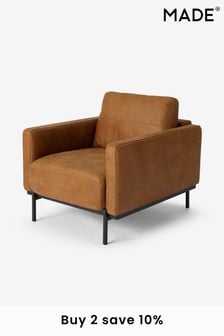 MADE.COM Tan Jarrod Leather Accent Chair