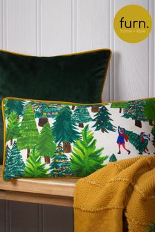 furn. White Christmas Together Tree Cushion