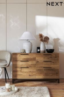 Dark Dark Bronx Oak Effect 6 Drawer Chest of Drawers