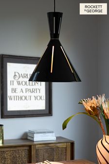 Rockett St George Black Pendant Tribeca Metal Shade