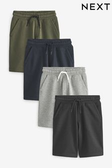 Black/Navy Blue 4 Pack Basic Jersey Shorts (3-16yrs)