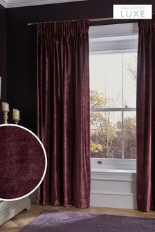 Plum Purple Collection Luxe Heavyweight Lined Plush Velvet Pencil Pleat Curtains