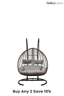 Gallery Home Grey Garden Navan 2 Seater Hanging Egg Chair