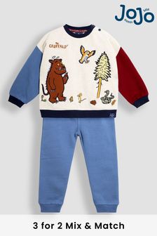 JoJo Maman Bébé Denim Gruffalo Appliqué Sweatshirt and Joggers Set