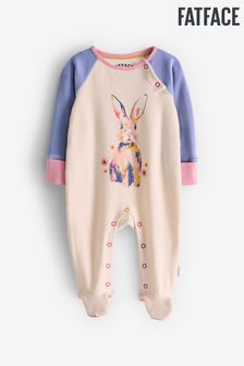 FatFace White Bunny Graphic Sleepsuit
