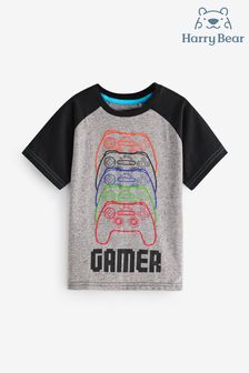 Harry Bear Grey Gaming Controller 100% Cotton T-Shirt