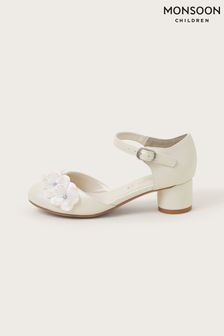 Monsoon Natural Iridescent Flower Heels