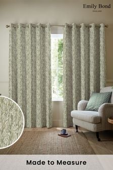 Emily Bond Sage Green Crocus Made to Measure 100% Cotton Curtains