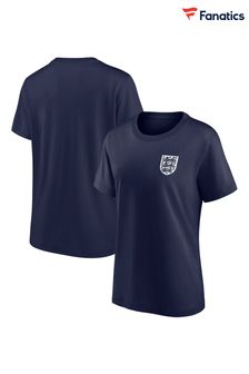 Fanatics Womens Small Blue 100% Cotton England Essentials Crest T-Shirt