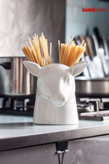 Suck UK Cream Ceramic Stag Kitchen Tidy