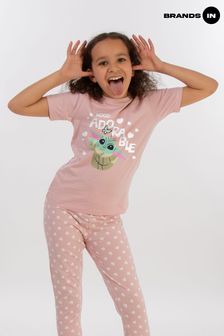 Brands In Pink Baby Girls 100% Cotton The Mandalorian Adorable Pyjamas