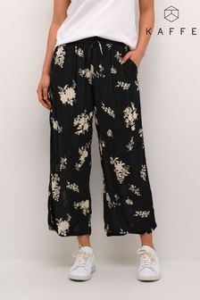 Kaffe Maria Capri Wide Leg Black Trousers