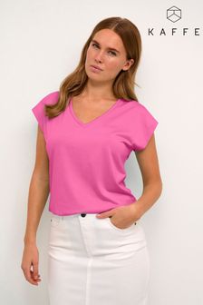 Kaffe Lise V-Neck Short Sleeve T-Shirt