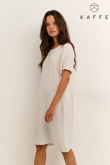 Kaffe Natural Liny Above The Knee Short Sleeve Dress