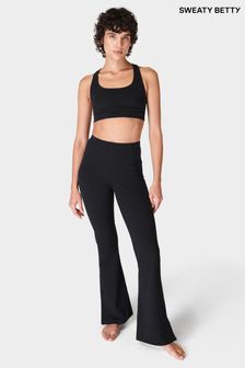 Sweaty Betty Black Super Soft Flare 32 Yoga Trousers