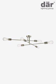 Dar Lighting Brass Neve 6 Light Flush Ceiling Light