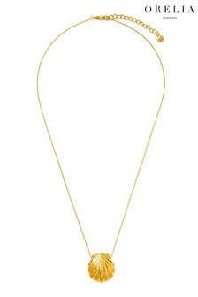 Orelia London Gold Plated Domed Shell Thread Through Necklace