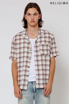 Religion White Check Shirt